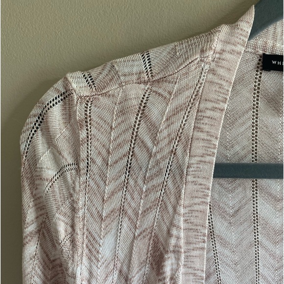 White House Black Market Open Cardigan Women XS Long Sleeve Beige Preppy Sweater - Picture 5 of 8